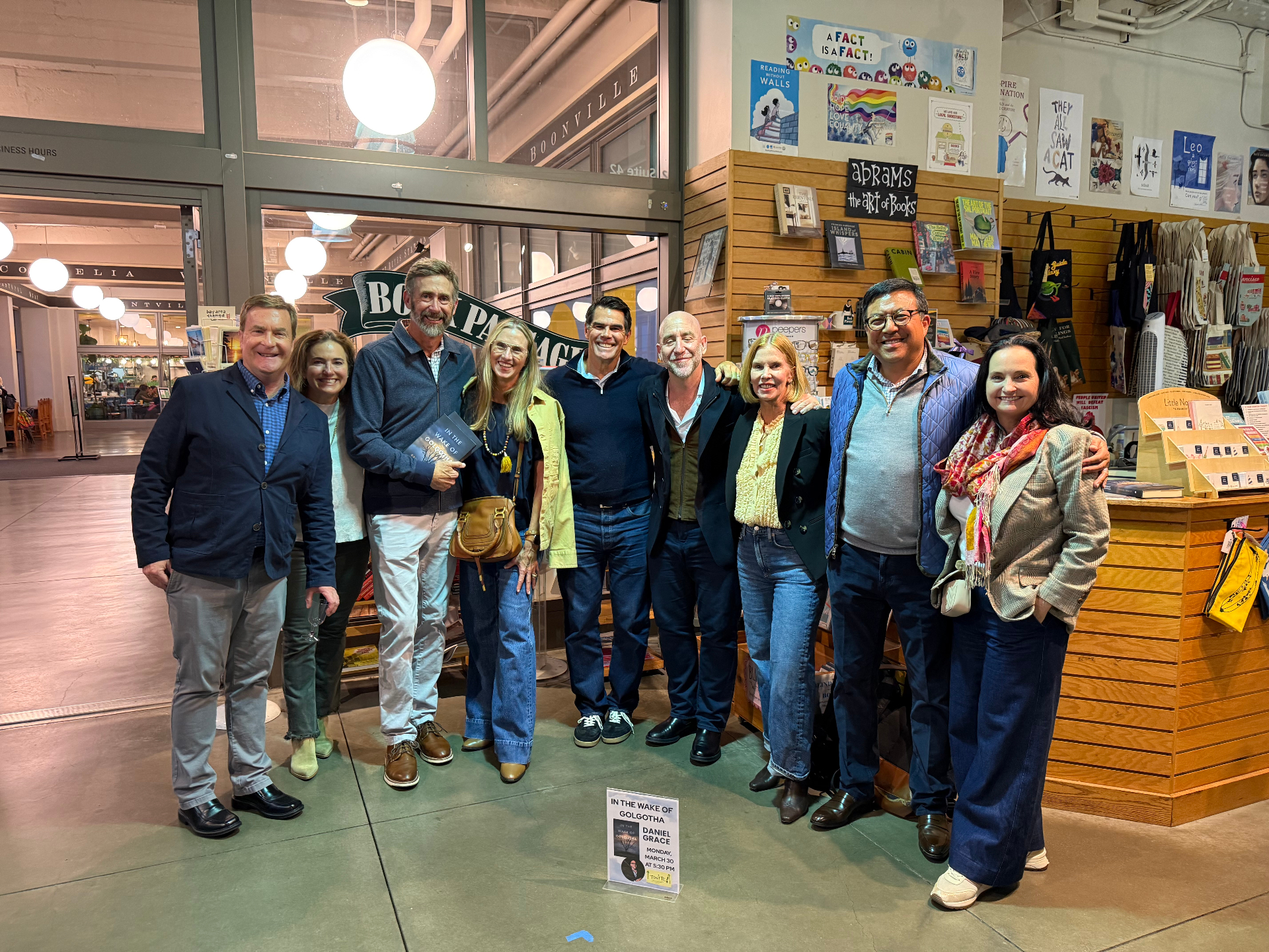 Group photo with readers at Book Passage, SF Ferry Building